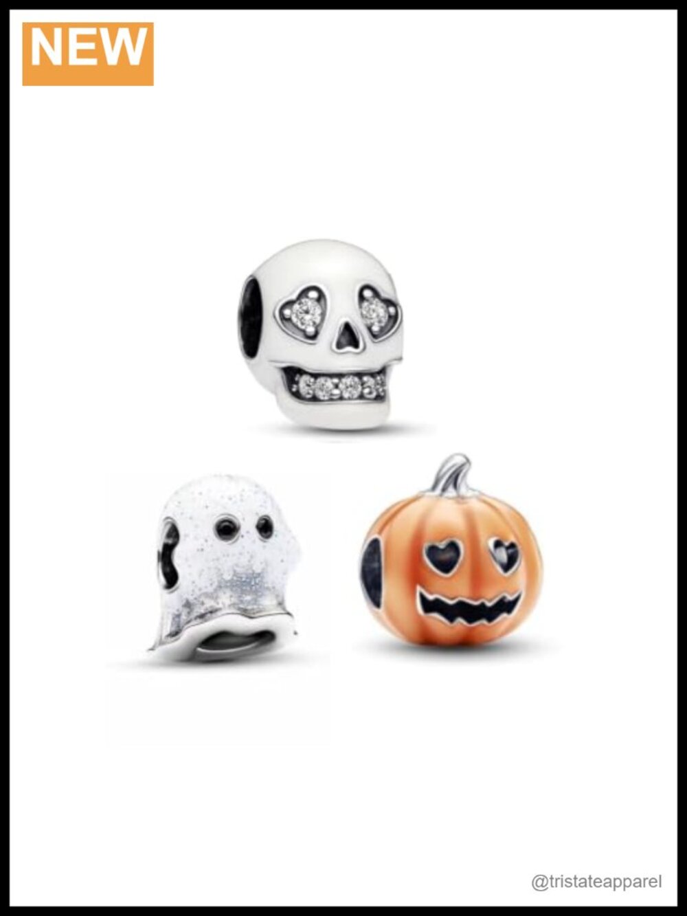 Sterling Silver Skull Pumpkin Bead Charms for European Bracelets